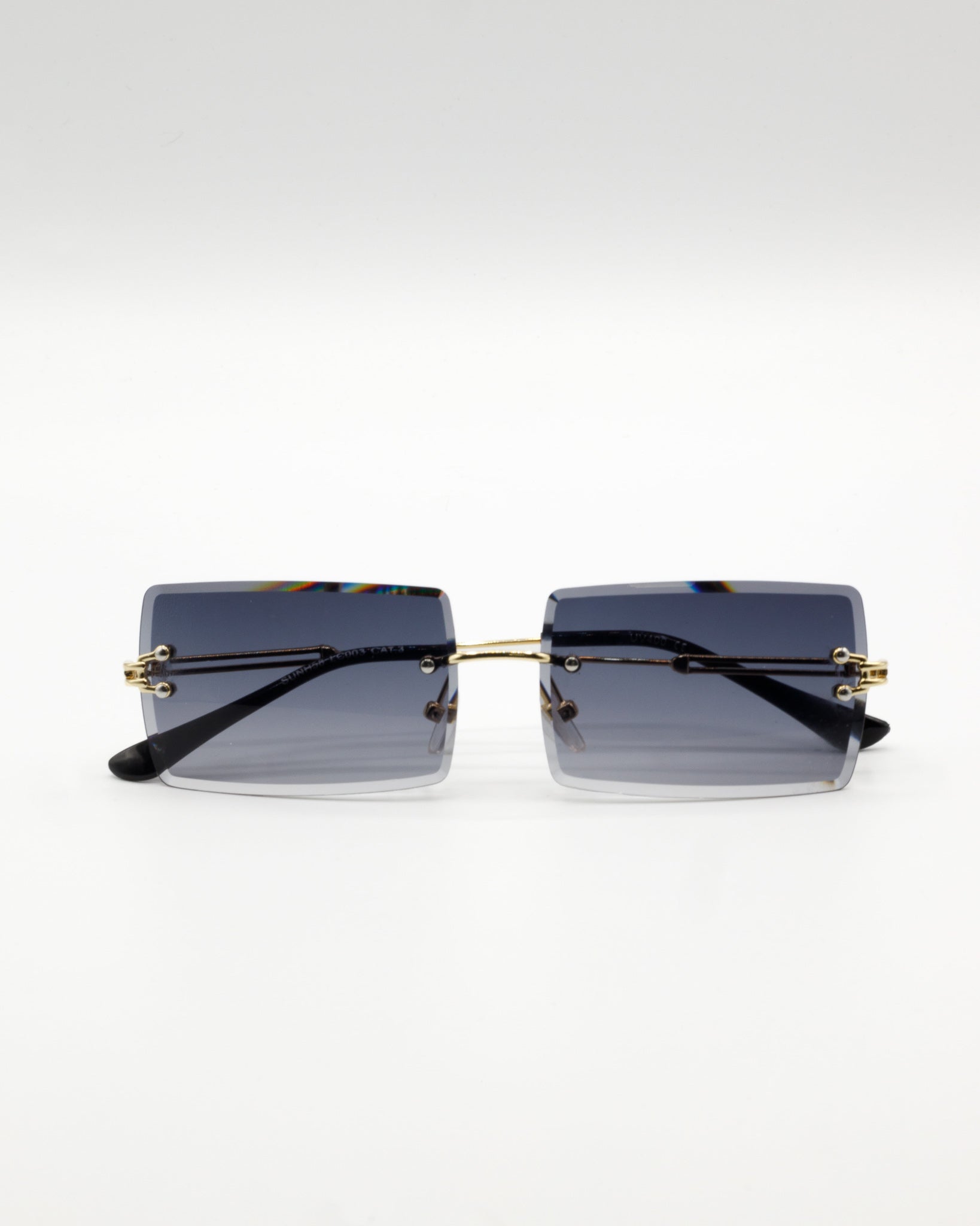 90s Ombre Black Rimless Mid Square Sunglasses | 90s Sunglasses | Y2K